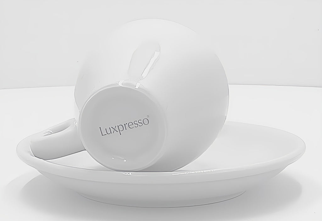 Espressotassen mit Untertassen 6 weiße dickwandige Porzellan Tassen Italia Set