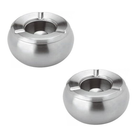 Edelstahl Windaschenbecher XL 2er Set, modern, winddicht, spülmaschinenfest