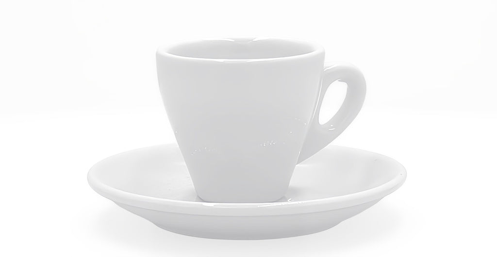 6er Tassenset Italia Porzellan Espressotassen mit Untertasse weiß dickwandig