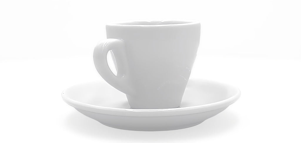 6er Tassenset Italia Porzellan Espressotassen mit Untertasse weiß dickwandig