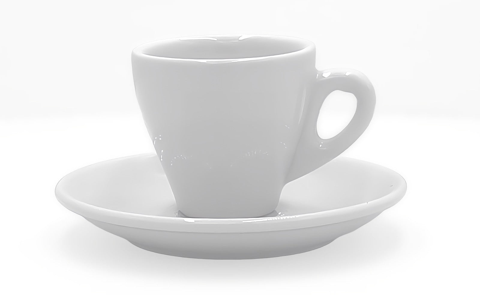 6er Tassenset Italia Porzellan Espressotassen mit Untertasse weiß dickwandig