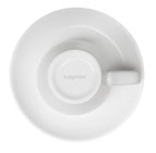 Espressotassen Set 6er, dickwandig weißes Porzellan mit Untertellern, 70ml