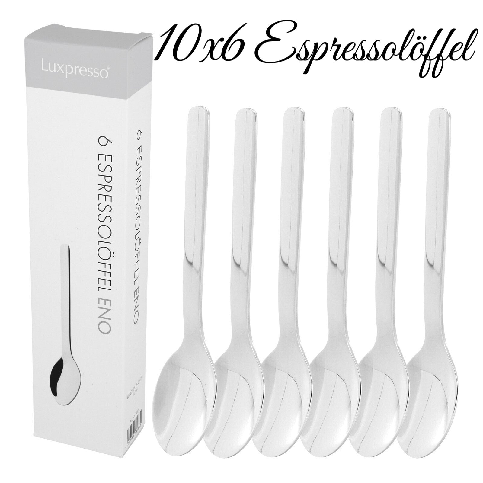 60 Premium Espressolöffel 18/10 Edelstahl glänzend – Set Große Menge