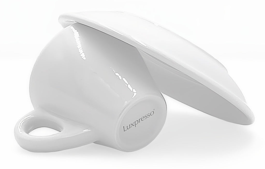 6er Tassenset Italia Porzellan Espressotassen mit Untertasse weiß dickwandig