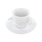 6 Porzellan Tassen dickwandig mit Unterteller und 6 Edelstahl Espresso Löffel