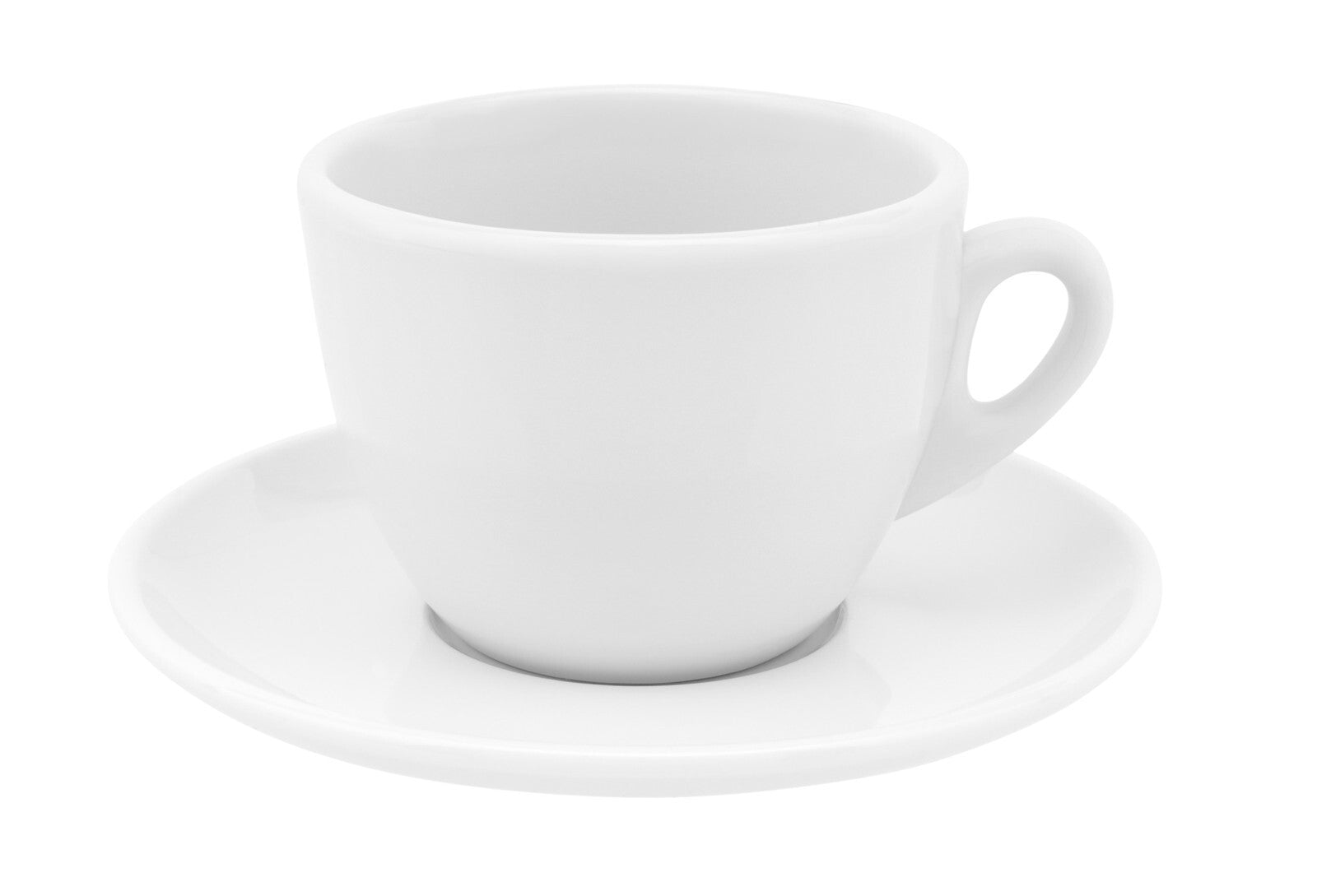 Set aus 2 Porzellan Kaffee Cappuccino Tassen mit Unterteller, 200 ml