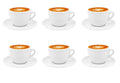 6 Cappuccino Kaffeetassen mit Untertassen weiß dickwandig aus Porzellan 200ml
