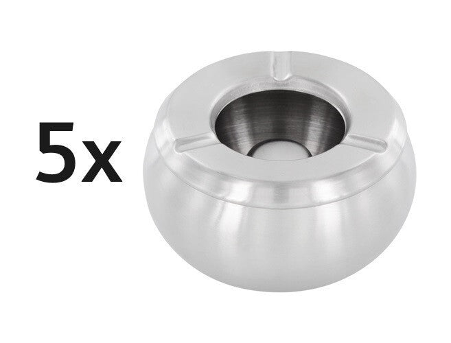 5x Windaschenbecher 18/8 Edelstahl Matt - Robuste Sturm Aschenbecher