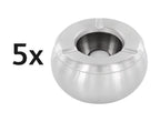 5x Windaschenbecher 18/8 Edelstahl Matt - Robuste Sturm Aschenbecher