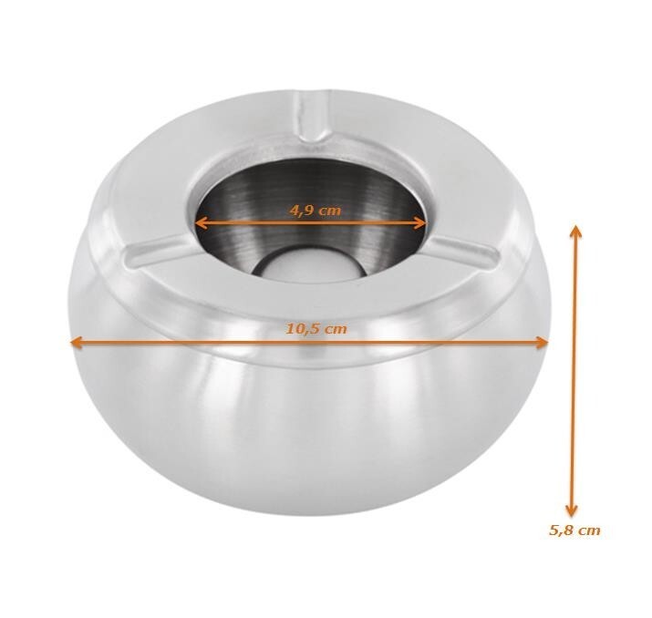 Twister Aschenbecher Edelstahl Matt XL - Windaschenbecher  robust - Sturm Ascher