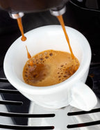 Espressotassen mit Untertassen 6 weiße dickwandige Porzellan Tassen Italia Set