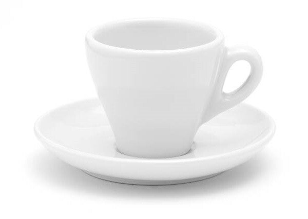 12er Set weiße dickwandige Porzellan Espressotassen mit Untertassen